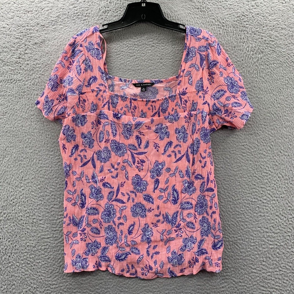 Zac & Rachel Pink and Purple Floral Blouse